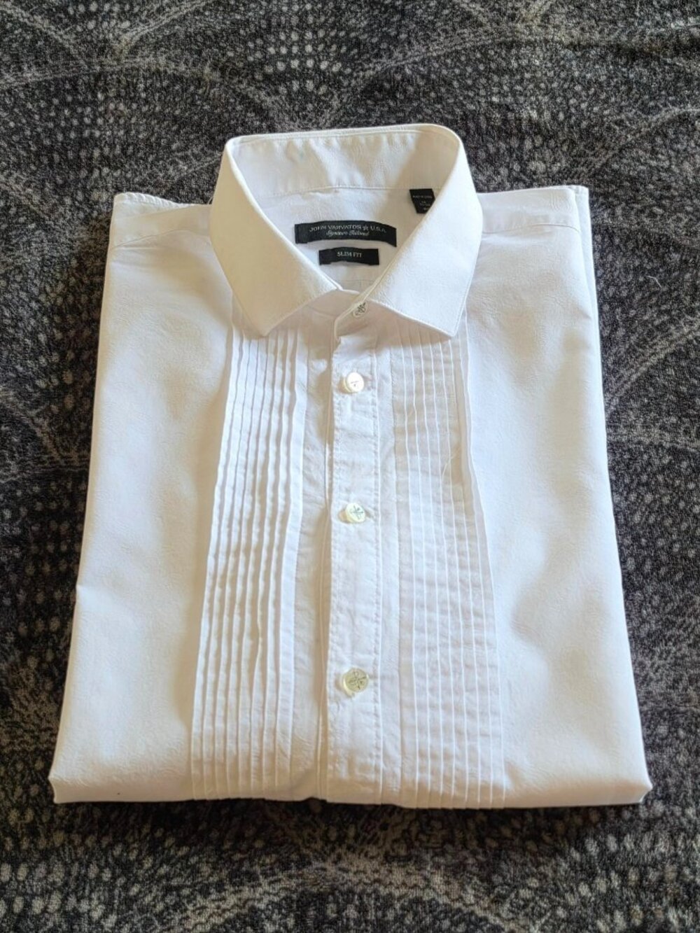 JOHN VARVATOS STAR USA Mens Slim Fit White Tuxedo Shirt - Picture 1 of 16